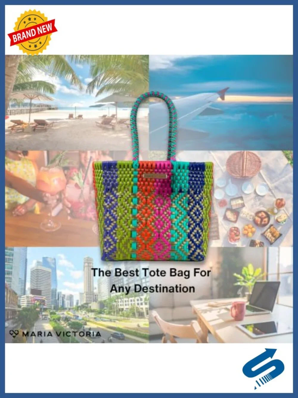 Handwoven Eco-Friendly Waterproof Tote Bag - Recycled Plastic Beach Purse